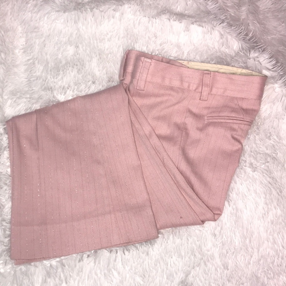 Pink Frankie B polyester pants size 2, pin stripes